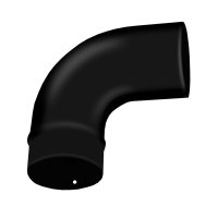 Curva Chaminé Esmaltada Preto 110mm