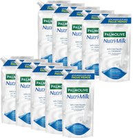 Kit 10 Sabonetes Líquido Palmolive Nutri-Milk Hidratante Refil 500ml