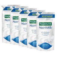 Kit 5 Sabonetes Líquido Palmolive Nutri-Milk Hidratante Refil 500ml