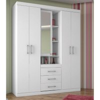 Guarda-Roupa Havana Star 5.3 5 portas 3 Gavetas e Espelho - Santos Andirá - Branco
