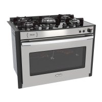 Fogao de Embutir 5 Bocas Venax Gaudi Platinum Vitreo Inox Gas GLP