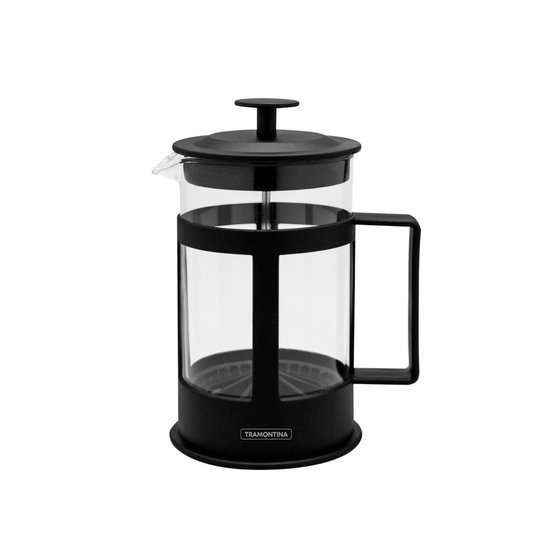 Cafeteira Francesa Tramontina em Vidro e Polipropileno Preto 600 ml