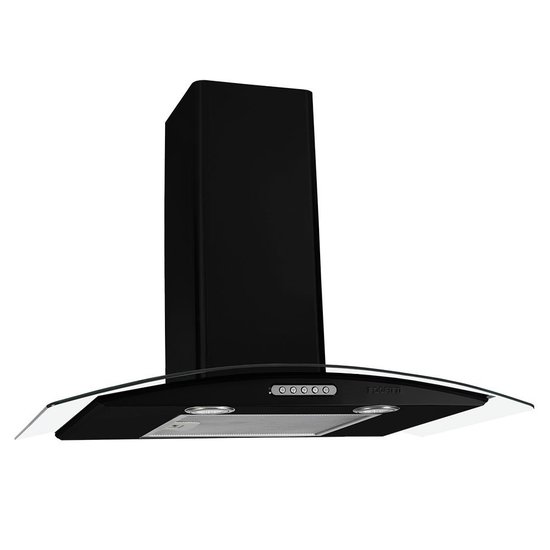 Coifa de Parede 70cm Vidro Curvo Duto Slim Fogatti - Preto - 110V