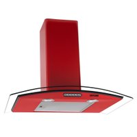 Coifa de Parede 70cm Vidro Curvo Slim Fogatti - Vermelho - 110V