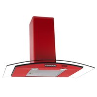 Coifa de Parede 80cm Vidro Curvo Slim Fogatti - Vermelho - 220V