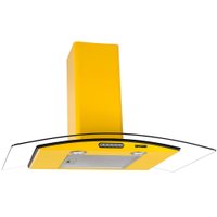 Coifa de Parede 90cm Vidro Curvo Slim Fogatti - Amarelo - 110V