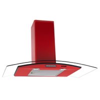 Coifa de Parede 90cm Vidro Curvo Slim Fogatti - Vermelho - 220V