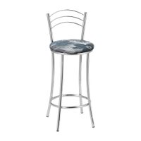 Kit 2 Banquetas Cromadas de Metal e Assento Espuma D15 Treparoni - Azul