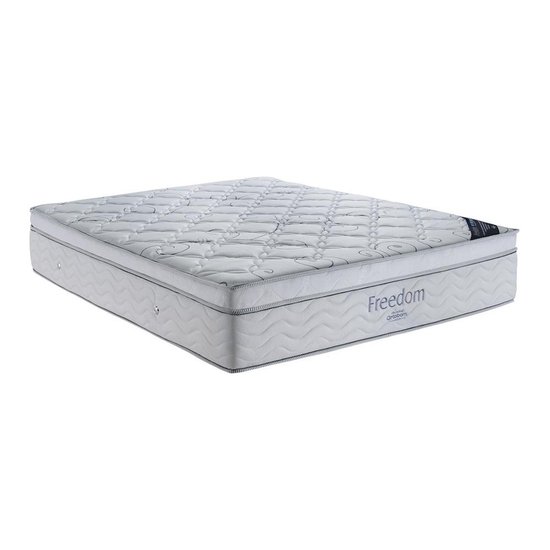 Colchão Freedom Casal (138x188x32) - Molas Ensacadas, Pillow Top com Espuma Viscoelástica Ortobom
