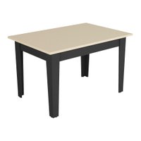 Mesa de Jantar 120 cm Tokio Multimóveis EX2000 Preta/Off White