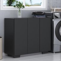 Armário Lavanderia com 3 Portas 90 cm Multimóveis MP5034 Preto