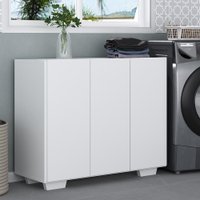 Armário Lavanderia com 3 Portas 90 cm Multimóveis MP5034 Branco