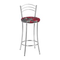 Kit 2 (duas) Banquetas Cromadas de Metal e Assento Espuma D15 Treparoni -Vermelho