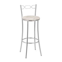 Kit 2 (Duas)Banquetas Cromadas BC51A de Metal e Assento Espuma D15 Treparoni -bege