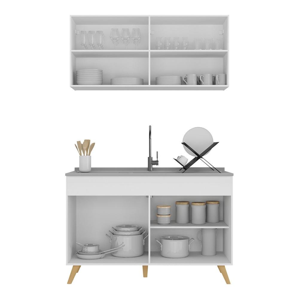 Cozinha Compacta 2 peças com Armário e Balcão MP3748 Veneza GW