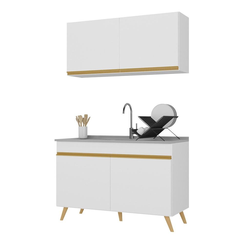 Cozinha Compacta 2 peças com Armário e Balcão MP3748 Veneza GW