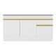 Balcão Cozinha com Rodapé Gabinete Pia 150 cm 3 Portas 1 Gaveta Veneza GW Multimóveis MP2107 Branco