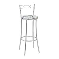 Kit 2 Banquetas Cromadas BC51A de Metal e Assento Espuma D15 Treparoni - Branco