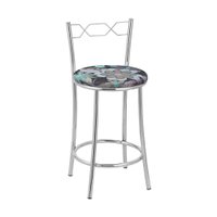 Kit 2 (Duas)Banquetas Cromadas BC51C de Metal e Assento Espuma D15 Treparoni -Preto