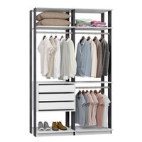 Módulo Closet com 2 Peças - Be Mobiliario - Branco TX e Expresso
