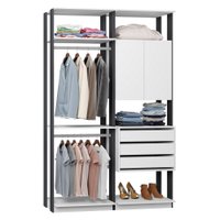 Módulo Closet com 2 Peças Be Mobiliario - 7896425602584 - Branco TX e Expresso