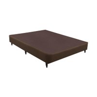Base Sommier Linho Marrom Casal (138x188x30) - Revestida em Linho - Ortobom