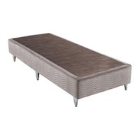 Base Sommier Camurça Bege Solteiro (88x188x30) - Revestida em Camurça - Ortobom