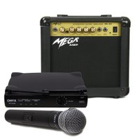 Kit Microfone sem Fio TK U120 UHF Onyx com Amplificador ML 20