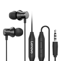 Fone De Ouvido Lenovo Earphone Hf130 Com Microfone Preto