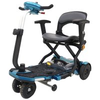Cadeira de Rodas Elétrica Scooter Triciclo Freedom LP Dobrável com Ré e Braços Azul