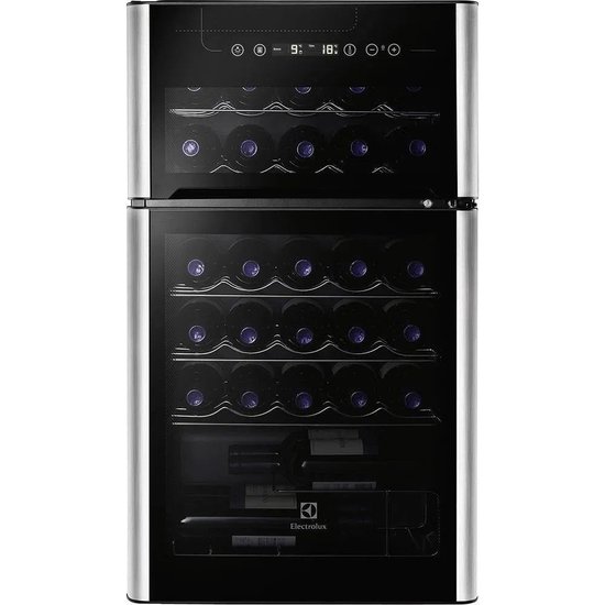 Adega Electrolux 29 Garrafas ACD29 Com 02 Portas Preta e Inox 110V 01312WBA189