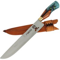 Faca Bolsonaro Mito Presidente Artesanal para Churrasco Aço Inox Metralhadora e Bandeira do Brasil