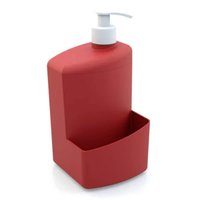 Porta Detergente e Esponja 700ml Dispenser de Detergente para Pia Full Utility Vermelho