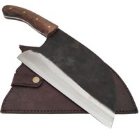 Cutelo Servio Artesanal Aço Cirúrgico Inox 420c Lâmina de 22cm Brut Forge Monobloco Madeira