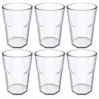 Conjunto 6 Copos Plásticos Jogo de Copos para Suco Água 400ml Natural OU