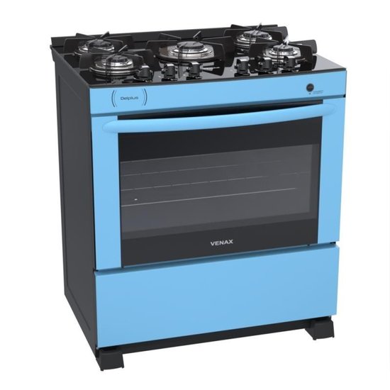 Fogao A Gas Delplus Vitreo Bl 5 Q Azul Gas GLP