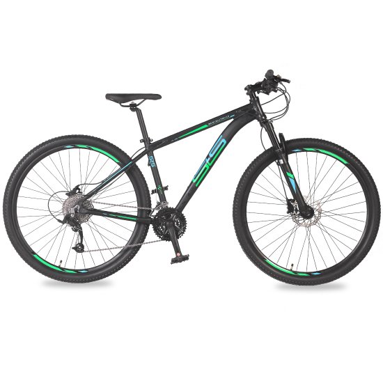 Bicicleta Aro 29 Alumínio 27v Freio Hidráulico Big Evolution 4.0  Grafite e Verde Acqua