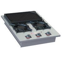 Fogão 2 Bocas de Embutir com Chapa Baixa Pressão 20X20 2QS Inox SL13024-I Itajobi