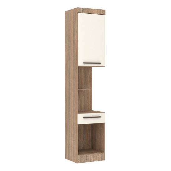 Guarda Roupa Modulado Mesa de Cabeceira Alta 1 Porta 1 Gaveta 45cm Slim Luciane Móveis