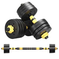 Kit Halteres 3 Em 1 Peso Musculação Até 20kg Ajustável Preto