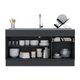 Balcão Cozinha c/ Rodapé Gabinete Pia 150cm 3 Ptas 1 Gav Veneza Multimóveis MP2115.898 Preto/Branco