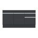 Balcão Cozinha c/ Rodapé Gabinete Pia 150cm 3 Ptas 1 Gav Veneza Multimóveis MP2115.898 Preto/Branco