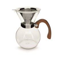 Conjunto jarra passador de Café e filtro cabo madeira 650ml