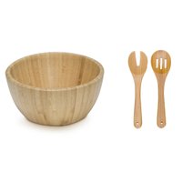 Saladeira de Bambu  modelo 19 cm com pegadores - Ecológica