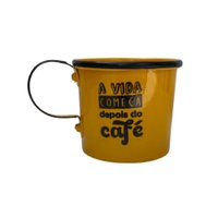 Kit de Café coado Individual Amarela - Demolição artesanal