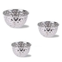 Kit de 3 tigelas marteladas de Inox 18, 21.5 e 26 Cm