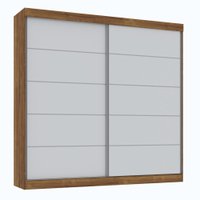 Guarda-Roupas Casal 2 Portas de Correr 4 Gavetas Navegantes - Canela/Off White - Mirarack