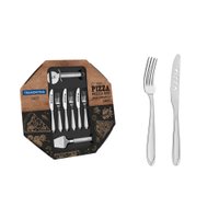 Jogo de Pizza Tramontina Laguna em Aço Inox 14 Peças