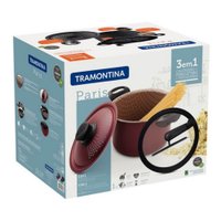 Panela 3 Em 1 Paris Alumínio Vermelho Tramontina