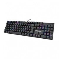 Teclado Mecânico Gamer Clanm King Preto RGB Switch Vermelho CL-TK87